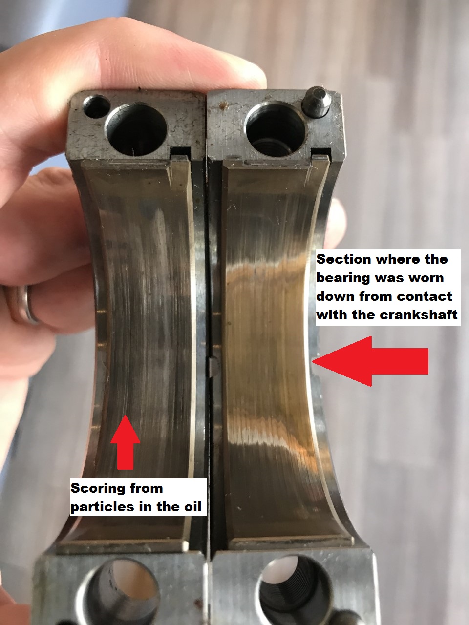 Bearings wiped by crank