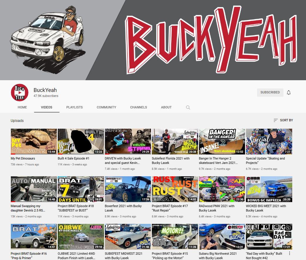Bucky's Youtube Page