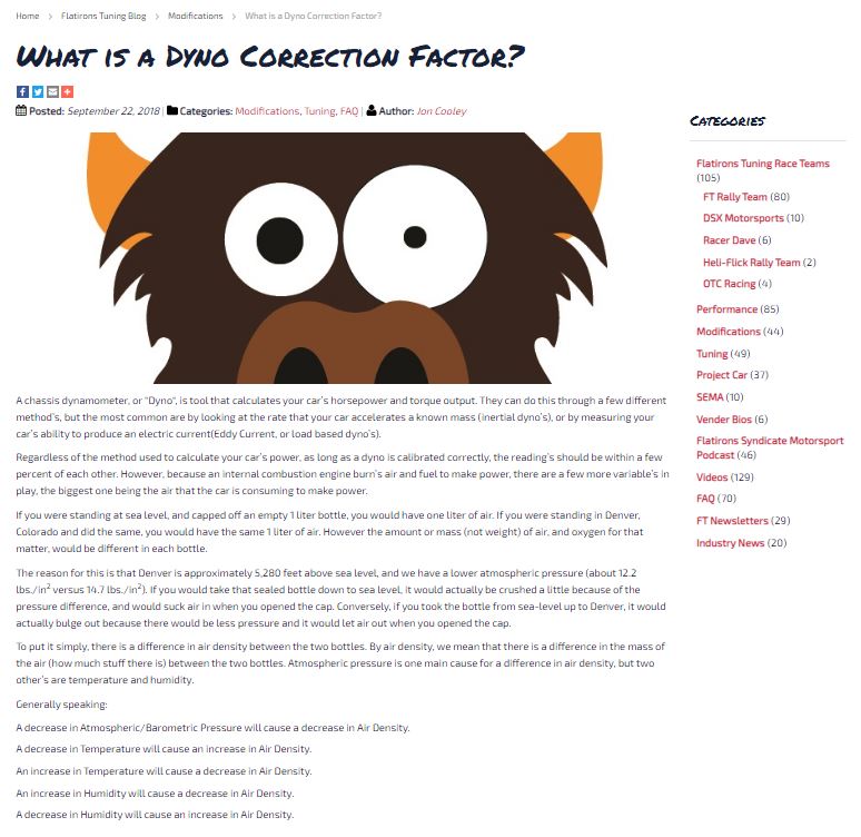 What is a dyno correction factor