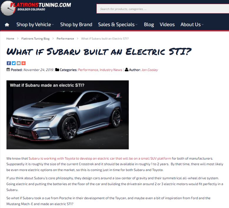 Electric Sti Blog