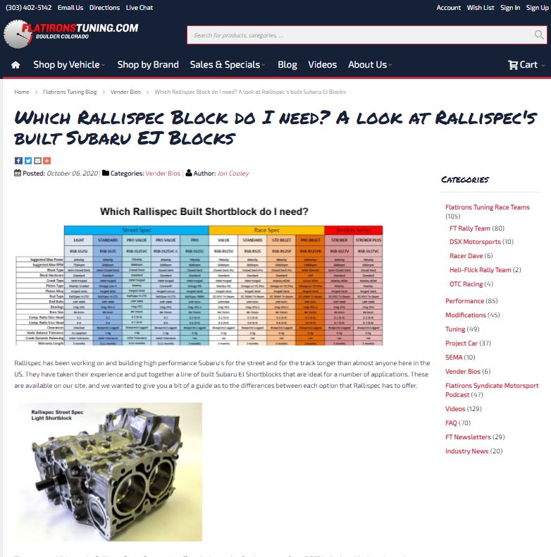 Which Rallispec Block do I need