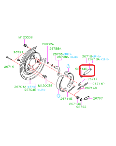 Subaru OEM Parking Brake Strut - Left (02-07 WRX, 04-07 STI)