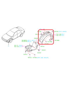 Subaru OEM Mud Guard - Front Left (93-01 Impreza)