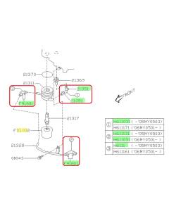 Subaru OEM Oil Cooler Hose Kit (03-05 Forester)
