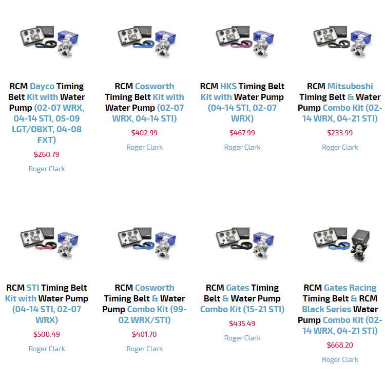 RCM Timing Belt Kits with Water Pump