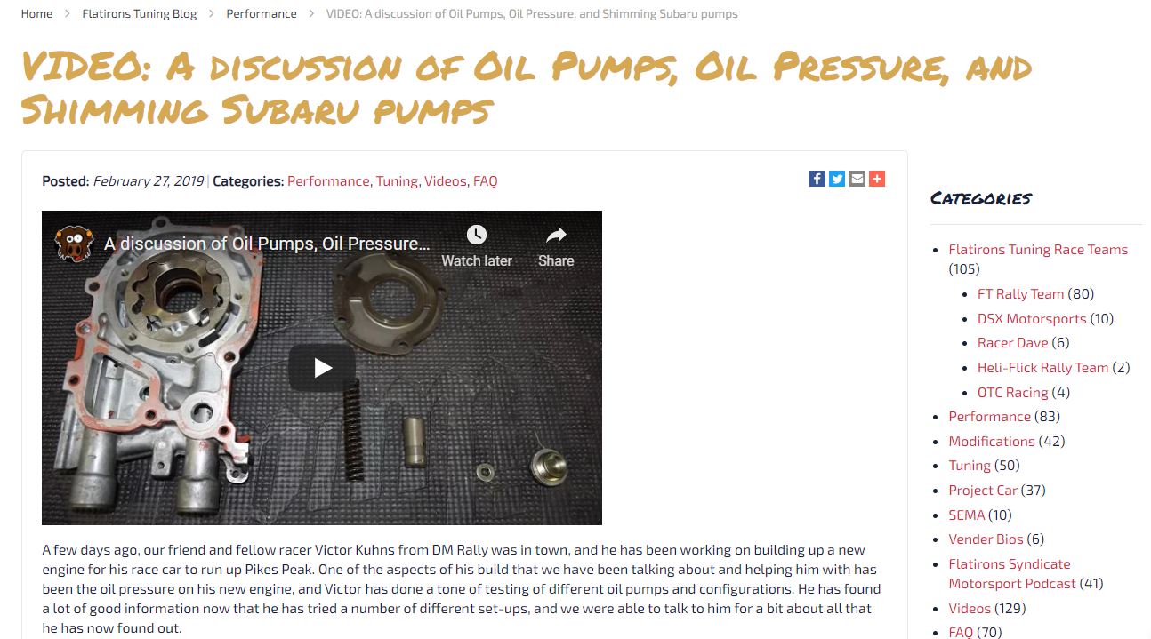 Oil Pressure Blog